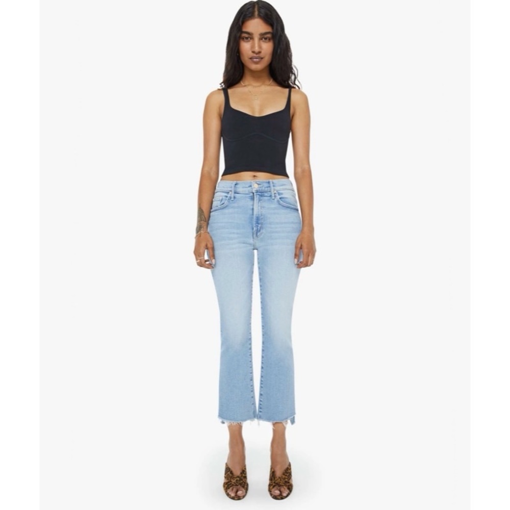MOTHER Petites The Lil Insider Crop Step Fray Jeans
